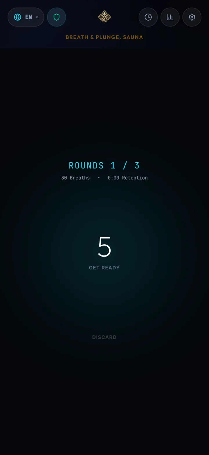 Get Ready countdown before a breathwork session starts